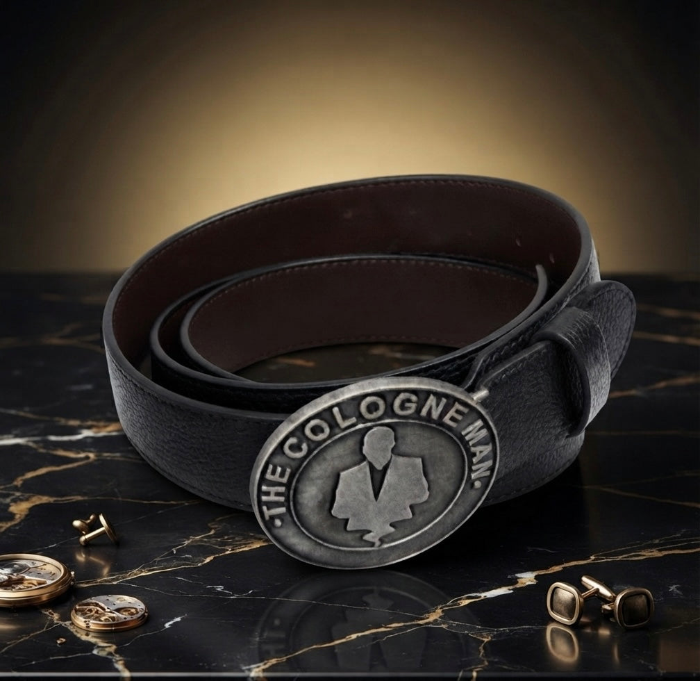 The Cologne Man Reversible Signature Belt – Silver Edition