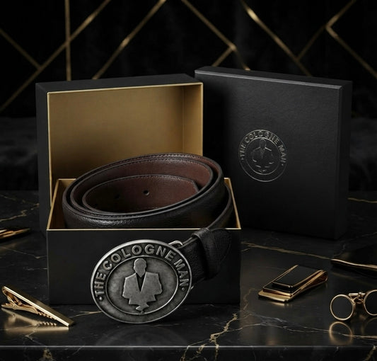 The Cologne Man Reversible Signature Belt – Silver Edition