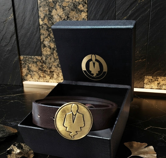 The Cologne Man Reversible Gold Logo Belt