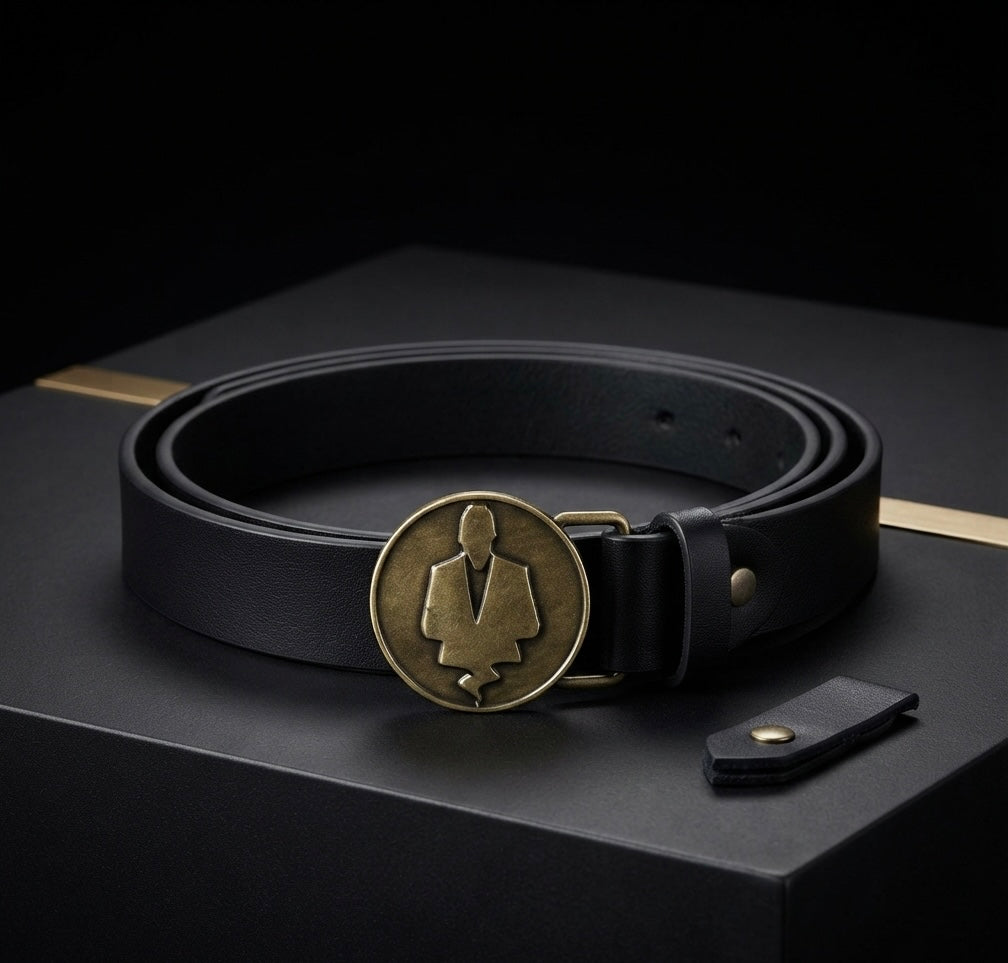 The Cologne Man Reversible Gold Logo Belt