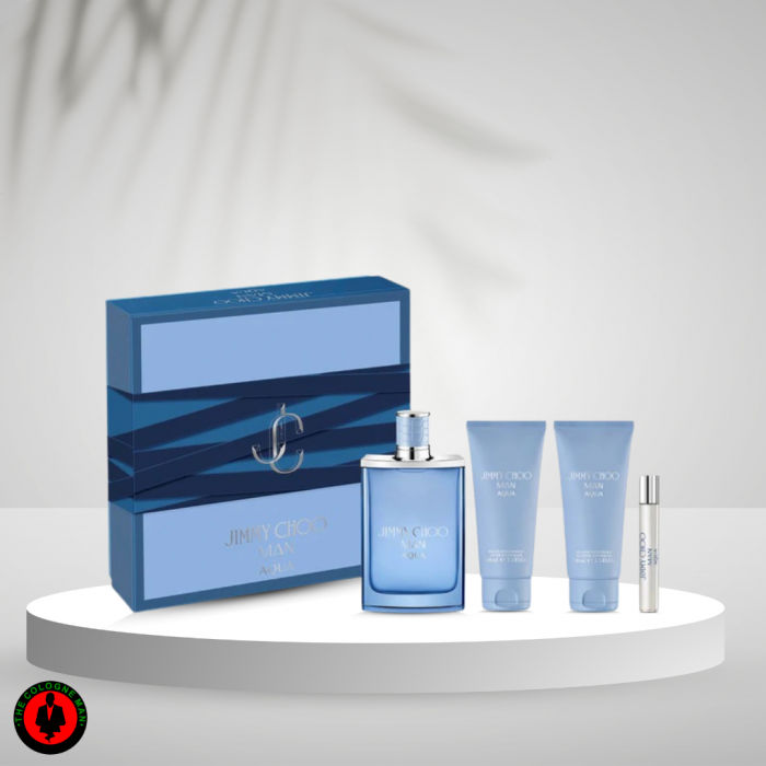Jimmy Choo Acqua Man 4pc Set For Men Edt Sp 3.4, Sg 3.3, As 3.3, 0.25 Oz Authentic Sealed (2)