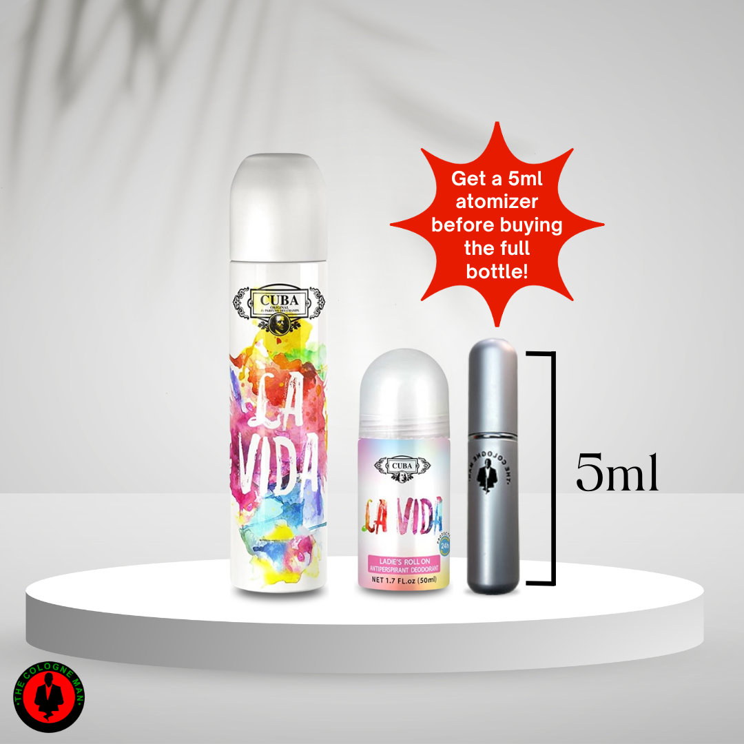 Cuba La Vida 2pc Set For Women Edp Sp 3.4, Roll On 1.7 Oz Authentic Sealed