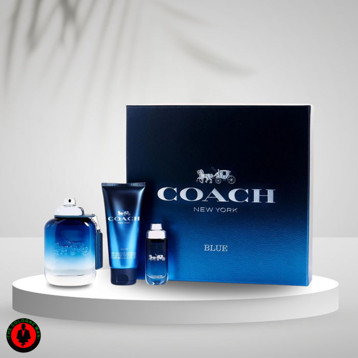 Coach Blue 3 Pc Set For Men Edt Sp 3.3, Sg 3.4, Sp 0.5 Oz Authentic Sealed