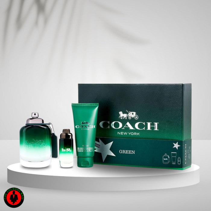 Coach Green 3pc Set For Men Edt Sp 3.4, Sg 3.4, Sp 0.5 Oz Authentic Sealed