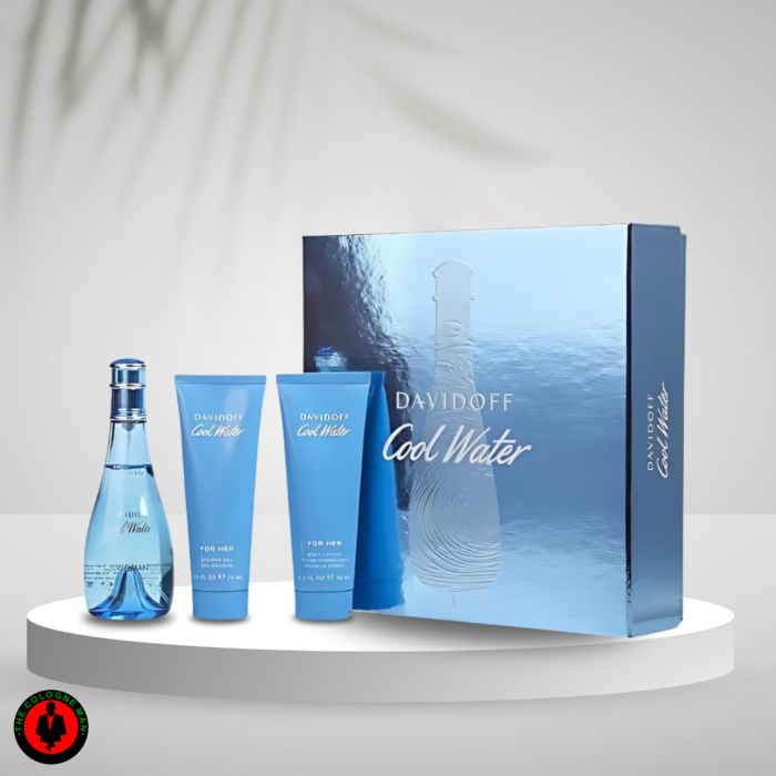Cool Water 3pc Set For Women Edt Sp 3.4, Bl 2.5, Sg 2.5 Oz Authentic Sealed