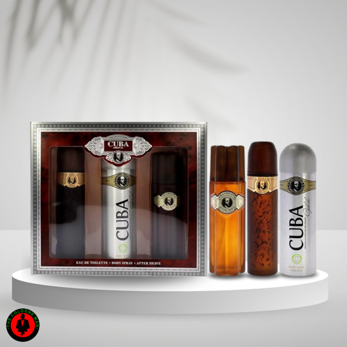 Cuba Gold 3pc Set For Men Edt Sp 3.3, Deo Sp 6.7, A/S 3.3 Oz Authentic Sealed