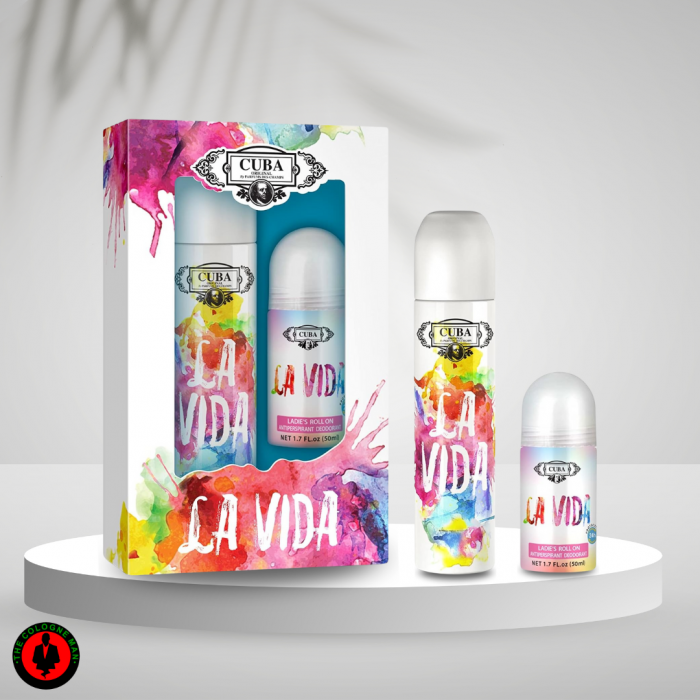 Cuba La Vida 2pc Set For Women Edp Sp 3.4, Roll On 1.7 Oz Authentic Sealed