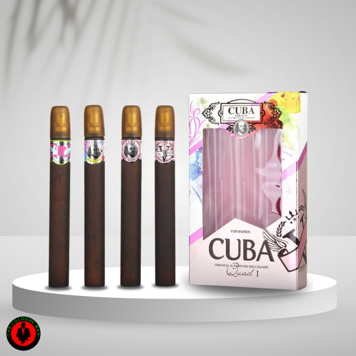 Cuba Quad 1 For Women 4pc Set Heartbreaker, La Vida, Victory, Vip 1.17 Oz Authentic Sealed